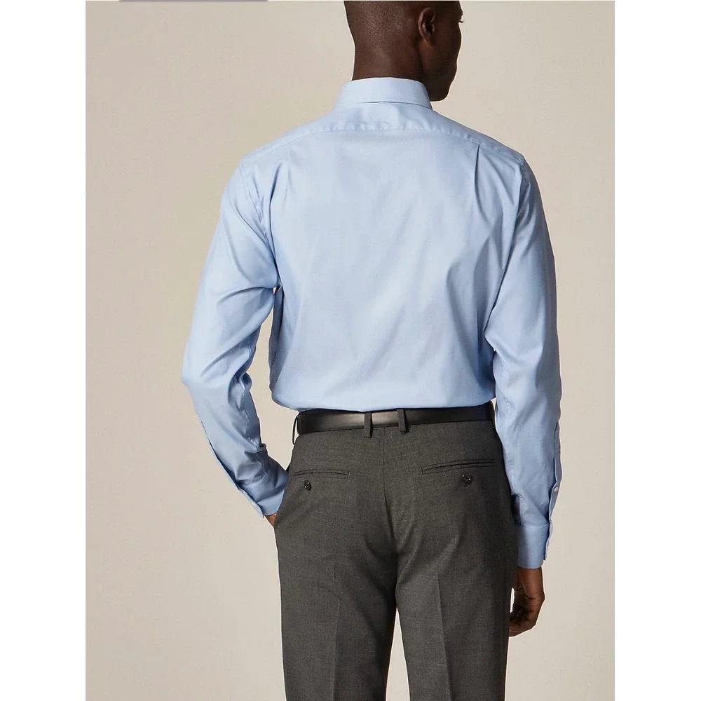 New‎ J.Crew Bowery Performance Stretch Twill Dress Shirt Slim Fit Blue Mens M